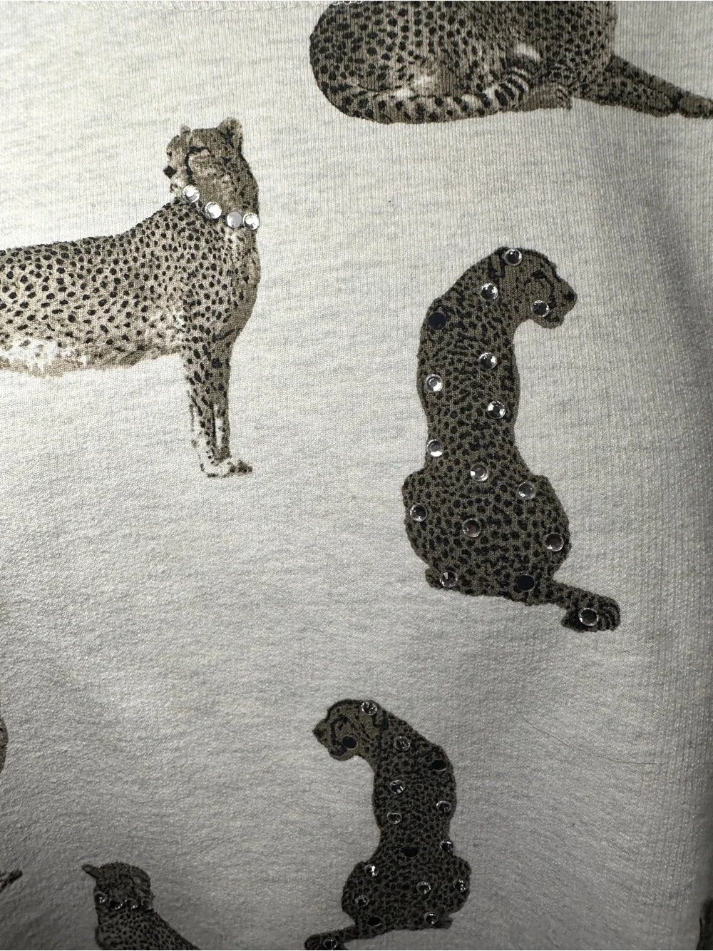 Style & Co 3X Leopard Cheetah Rhinestone Animal Print  Sweatshirt Plus Size